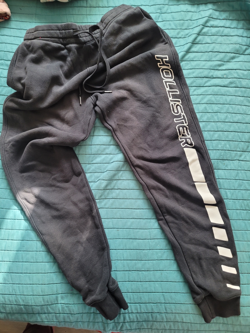 Hollister Navy Logo Sweatpants